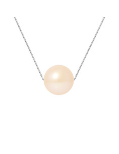 PERLINEA- Collier Perles de Culture- Diamètre 9-10 mm Rose- Bijou Femme