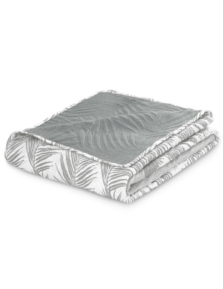 Couvre-lit TROPICAL BONAIRE couleur gris imprimé style moderne 200x220 ameliahome