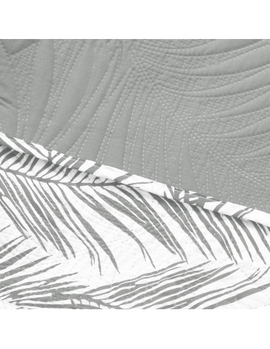 Couvre-lit TROPICAL BONAIRE couleur gris imprimé style moderne 200x220 ameliahome
