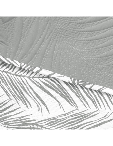 Couvre-lit TROPICAL BONAIRE couleur gris imprimé style moderne 200x220 ameliahome