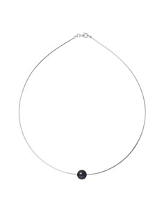 PERLINEA- Collier Perles de Culture- Diamètre 9-10 mm Black Tahiti- Bijou Femme