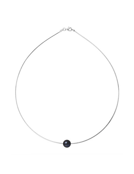 PERLINEA- Collier Perles de Culture- Diamètre 9-10 mm Black Tahiti- Bijou Femme