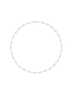 PERLINEA- Collier Perles de Culture Ronde 4-5 mm Multicolor- Bijou Femme