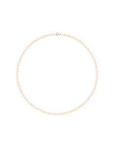 PERLINEA- Collier Perles de Culture Ronde 4-5 mm Rose Naturelle- Bijou Femme