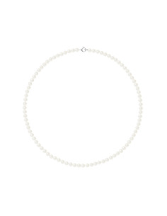 PERLINEA- Collier Perles de Culture Ronde 4-5 mm Blanc Naturel- Bijou Femme