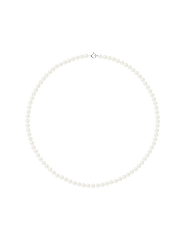 PERLINEA- Collier Perles de Culture Ronde 4-5 mm Blanc Naturel- Bijou Femme