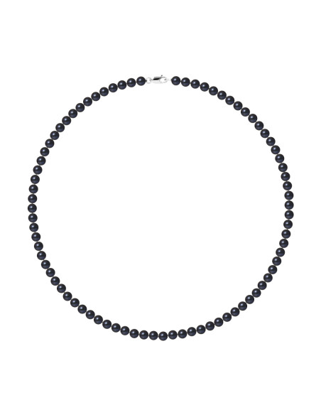 PERLINEA- Collier Perles de Culture Ronde 5-6 mm Black Tahiti- Bijou Femme