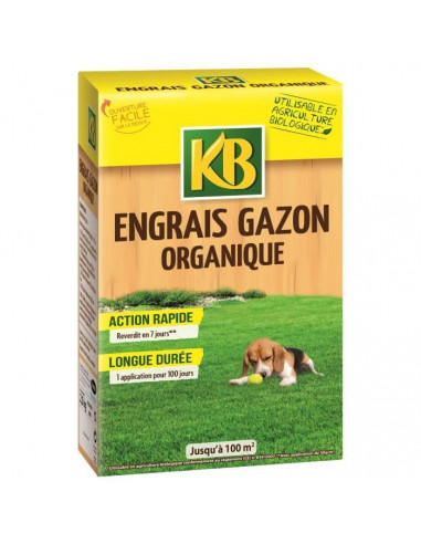 KB Engrais gazon organique Bio 100 m²