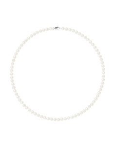 PERLINEA- Collier Perles de Culture Ronde 5-6 mm Blanc- Bijou Femme