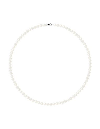 PERLINEA- Collier Perles de Culture Ronde 5-6 mm Blanc- Bijou Femme