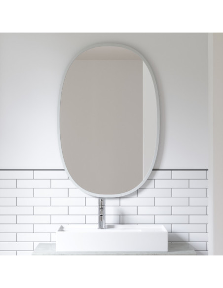 Miroir ovale HUB couleur gris umbra