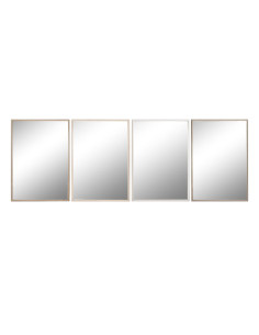 Miroir mural Home ESPRIT Blanc Marron Beige Gris Verre polystyrène 63,3 x 2,6 x 89,6 cm (4 Unités)
