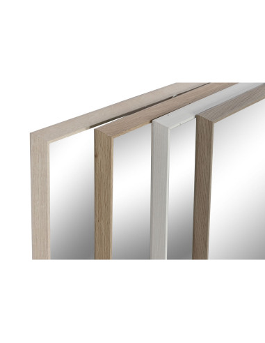 Miroir mural Home ESPRIT Blanc Marron Beige Gris Verre polystyrène 63,3 x 2,6 x 89,6 cm (4 Unités)