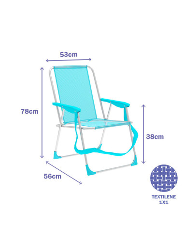 Chaise Pliante Marbueno Aigue marine 53 x 78 x 56 cm