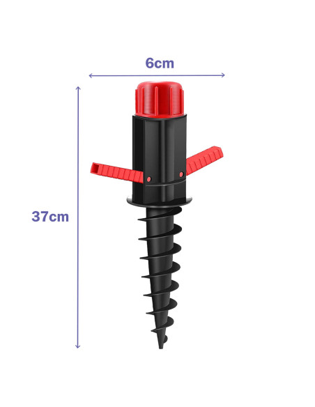 Marbueno Parasol Plastique Noir 37x6x6 cm Plage et Jardin 10505