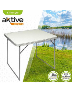 Table Piable Aktive Blanc Acier Bois MDF 80 x 60 x 70 cm 2