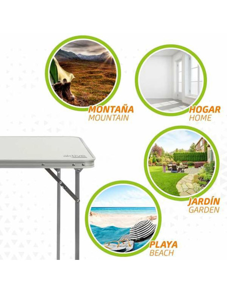 Table Piable Aktive Blanc Acier Bois MDF 80 x 60 x 70 cm