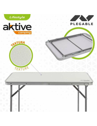 Table Piable Aktive Blanc Acier Bois MDF 80 x 60 x 70 cm