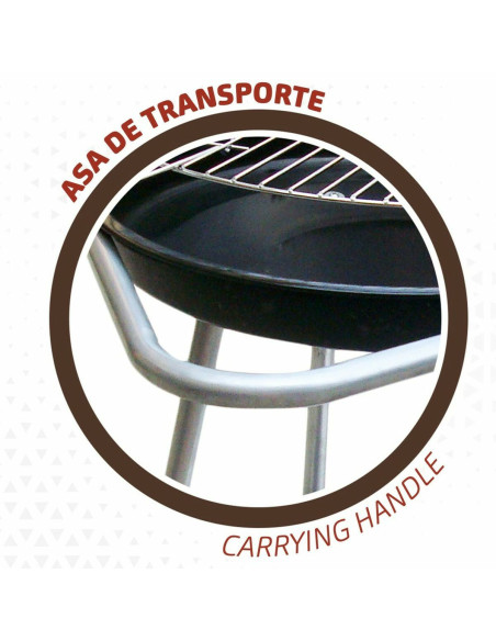 Roues de barbecue au charbon de bois Aktive 51 x 51 x 82 cm Noir