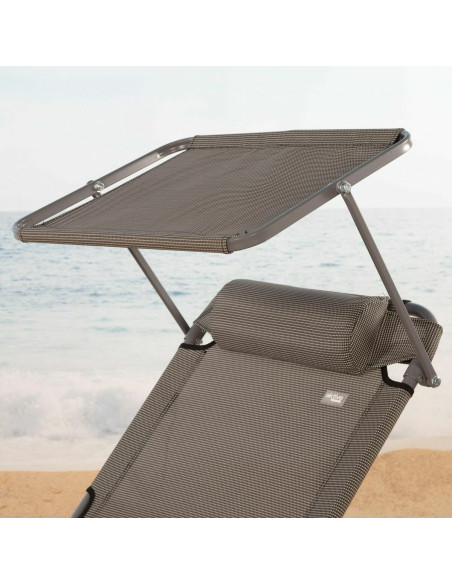 Chaise longue Colorbaby Pliable Parasol Gris 193 x 53 x 30 cm