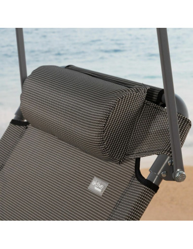 Chaise longue Colorbaby Pliable Parasol Gris 193 x 53 x 30 cm
