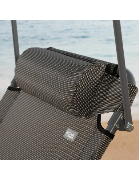 Chaise longue Colorbaby Pliable Parasol Gris 193 x 53 x 30 cm