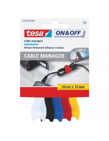 TESA Attache Câble 0,2 m x 12 mm 5...