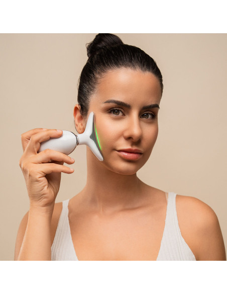 Appareil de Massage Facial Électrique Raffermissant pour Visage et Cou avec LED, EMS et Chaleur Selora InnovaGoods