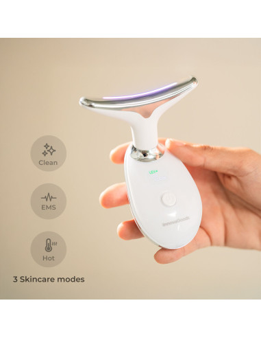 Appareil de Massage Facial Électrique Raffermissant pour Visage et Cou avec LED, EMS et Chaleur Selora InnovaGoods