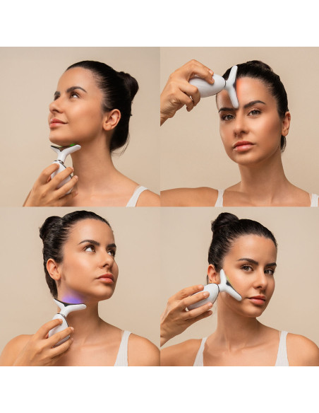 Appareil de Massage Facial Électrique Raffermissant pour Visage et Cou avec LED, EMS et Chaleur Selora InnovaGoods