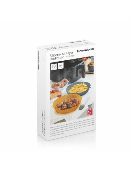 Paniers en Silicone avec Pinceau pour Friteuses à Air Mollicon InnovaGoods 2 Unités