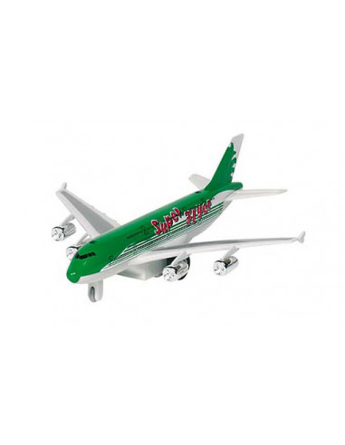 Avion avec son et lumières en métal vert