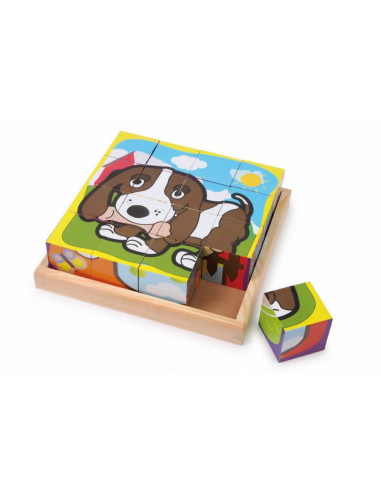 Puzzle en cube animaux domestiques...