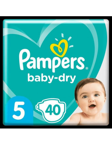 Pampers BabyDry Taille 5, 40 Couches