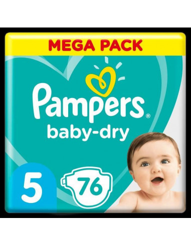 Pampers BabyDry Taille 5, 76 Couches