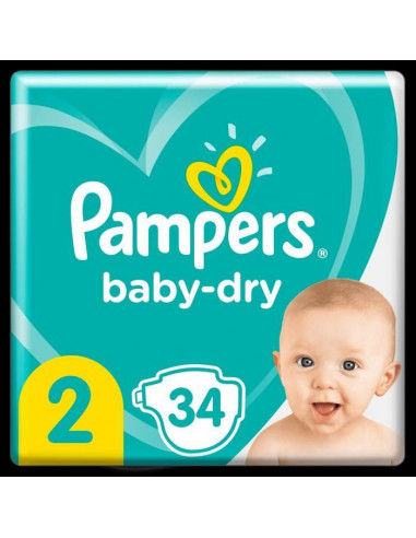 Pampers BabyDry Taille 2, 34 Couches