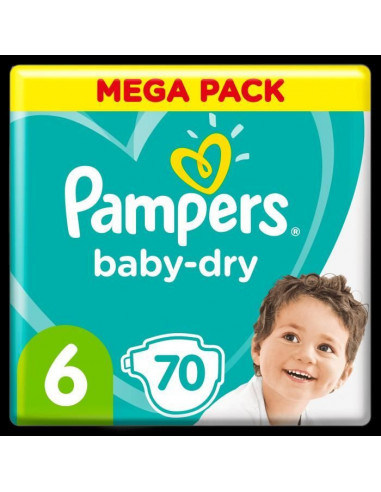 Pampers BabyDry Taille 6, 70 Couches