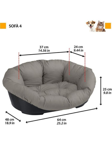 Corbeille - FERPLAST - SOFA 4 - Avec coussin a motif 1