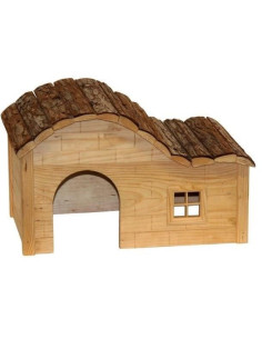 Maison pour rongeur - KERBL - Nature - Toit galbé - 40 x 25 x 25 cm