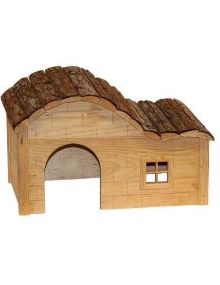 Maison pour rongeur - KERBL - Nature - Toit galbé - 40 x 25 x 25 cm