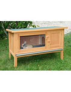 Clapier d'extérieur - KERBL - FRED - 100x45x62 cm - Bois - Abri sécurisé pour rongeurs