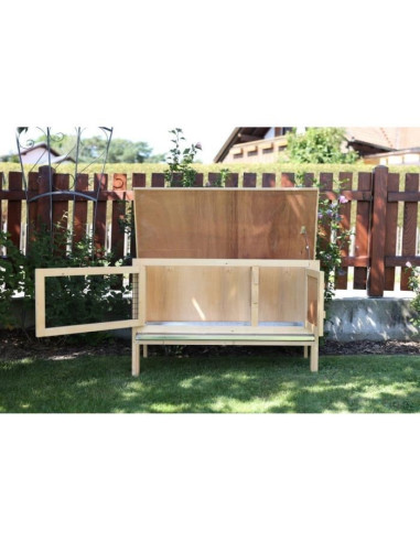 Clapier d'extérieur - KERBL - FRED - 100x45x62 cm - Bois - Abri sécurisé pour rongeurs