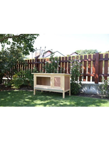 Clapier d'extérieur - KERBL - FRED - 100x45x62 cm - Bois - Abri sécurisé pour rongeurs