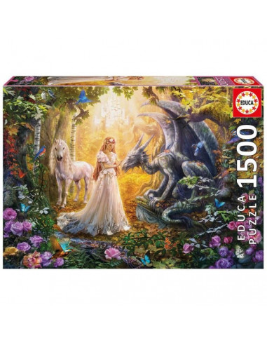 EDUCA Puzzle 1500 Dragon, Princesse...