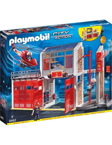 PLAYMOBIL 9462 - City Action - Caserne de pompiers avec hélicoptere - Nouveauté 2019