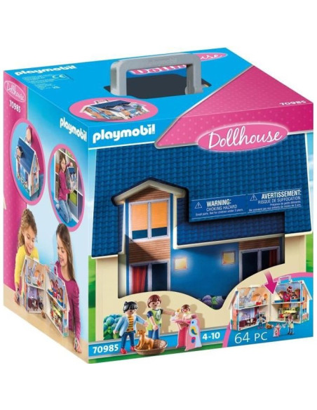 PLAYMOBIL - 70985 - Maison Transportable Bleue