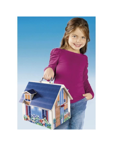 PLAYMOBIL - 70985 - Maison Transportable Bleue