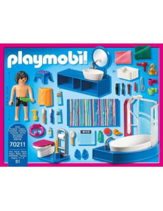 PLAYMOBIL 70211 - Dollhouse La Maison Traditionnelle - Salle de bain avec baignoire - Nouveauté 2020 2