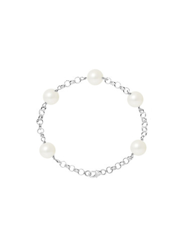PERLINEA- Bracelet Perles de Culture- Diamètre 9-10 mm Blanc- Bijou Femme