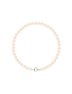 PERLINEA- Bracelet- Perles de Culture d'Eau Douce Rose 4-5 mm- Bijou Femme